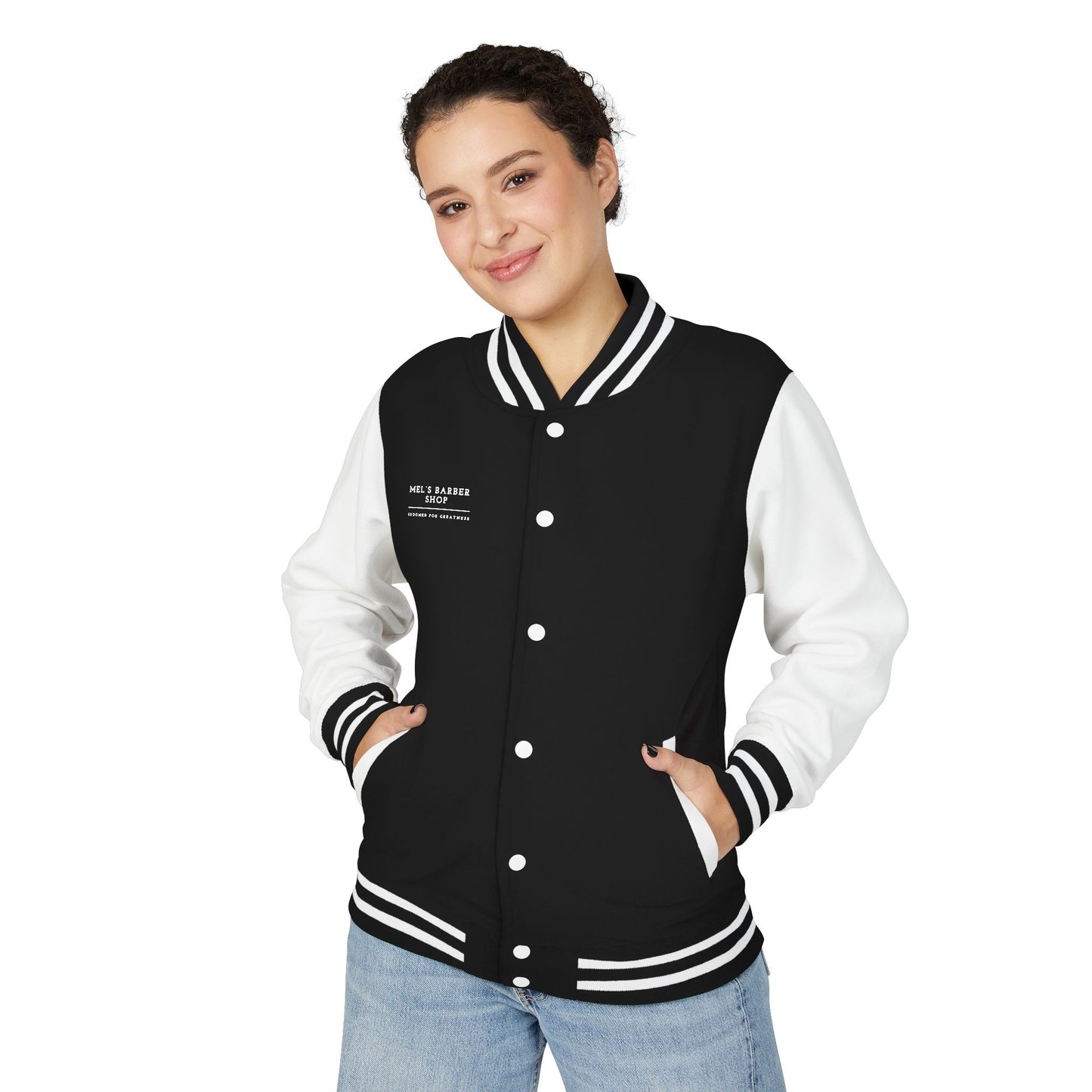 Unisex Heavyweight Letterman Jacket for Personalized Style, Custom Varsity Jacket, Trendy Outerwear, Barber Shop Jacket, Gift for Him or Her