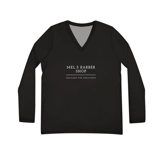 Stylish Long Sleeve V-Neck Shirt for Women, Casual Wear, Barber Shop Gift, Everyday Comfort, Great for Layering