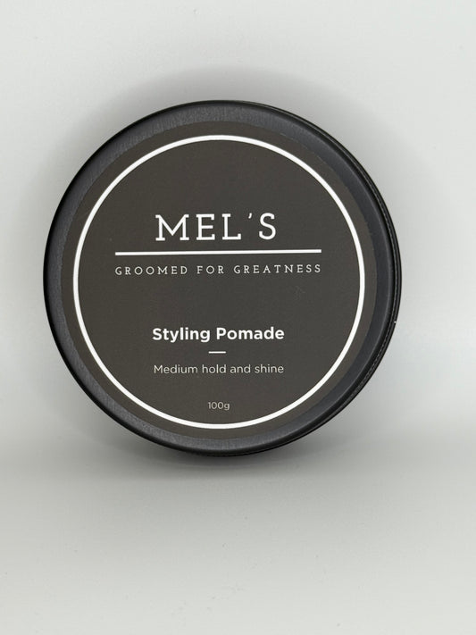 Mel's Styling Pomade - medium hold and great shine. Vanilla & Herbal Scent 3.5oz